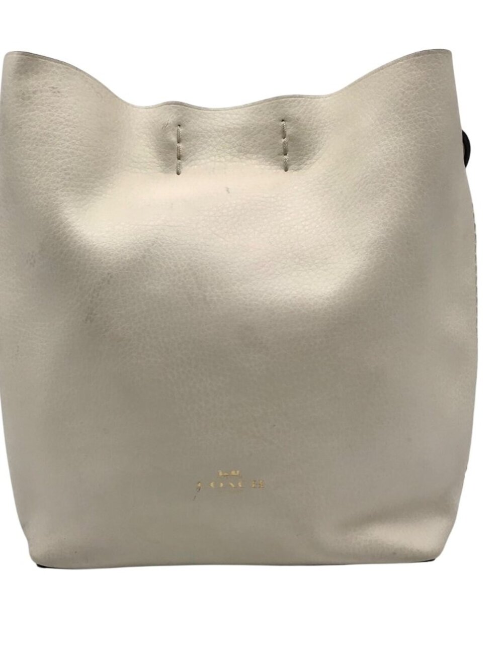 Coach White Pebbled Leather Derby Crossbody Bag F58661